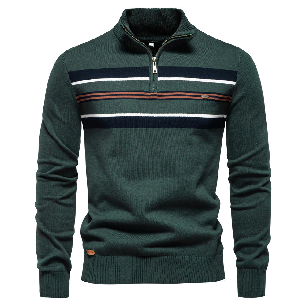 Marcus - Striped Quarter-Zip Sweater