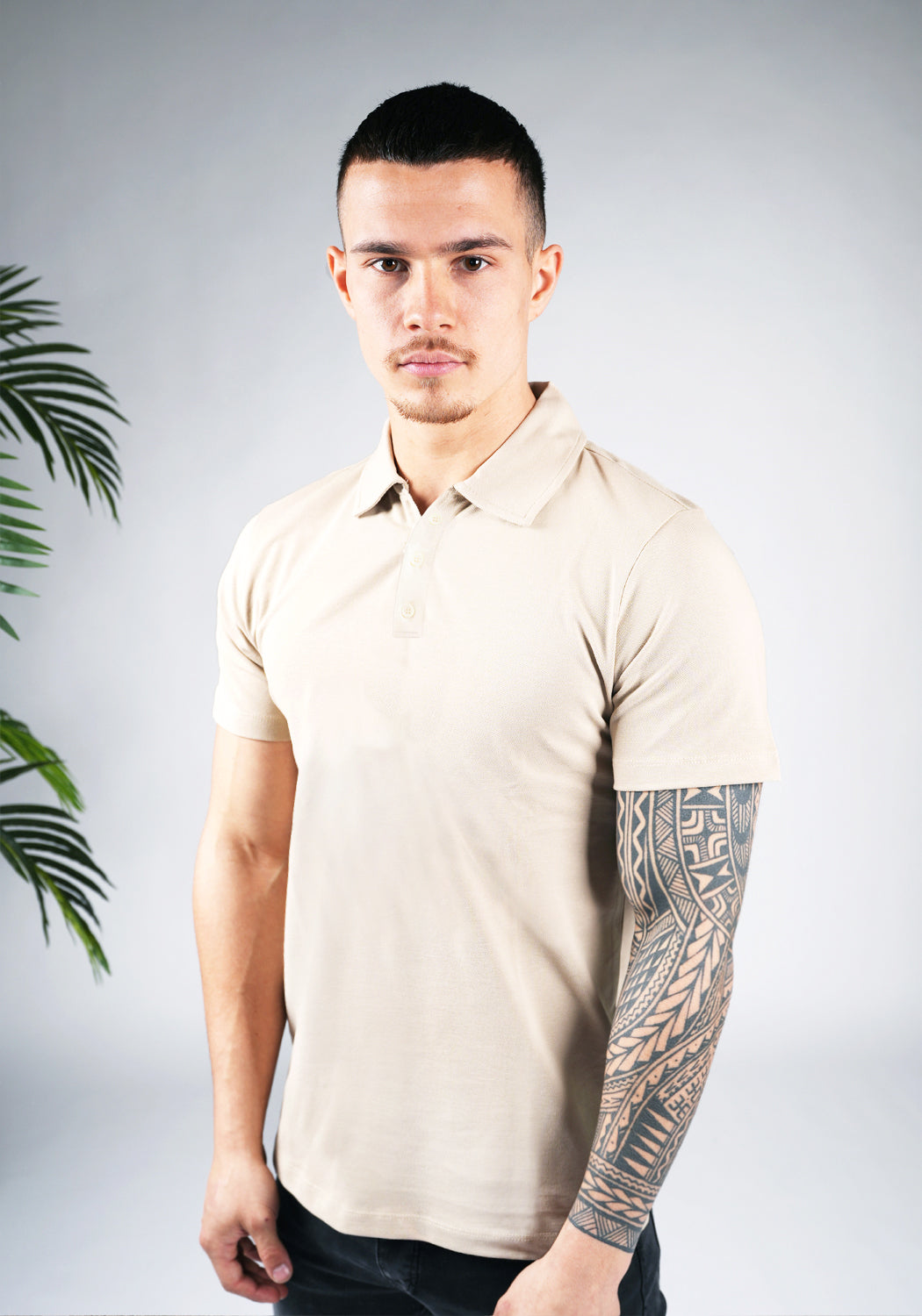 Button Polo – Beige