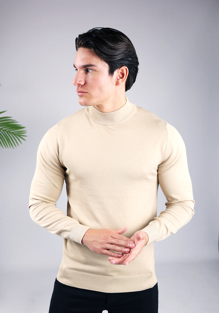 Cotton Turtleneck – Beige