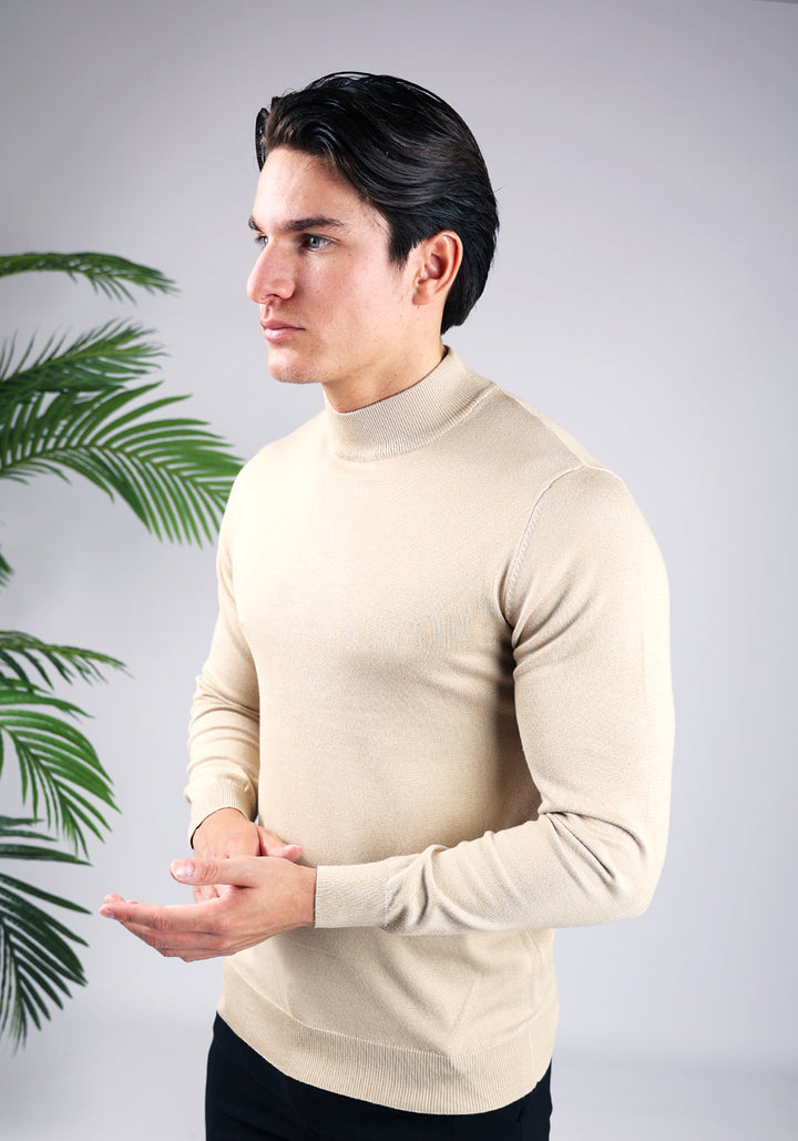 Cotton Turtleneck – Beige