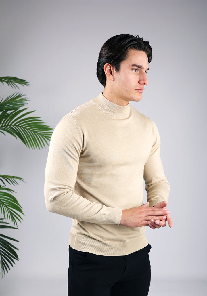 Cotton Turtleneck – Beige