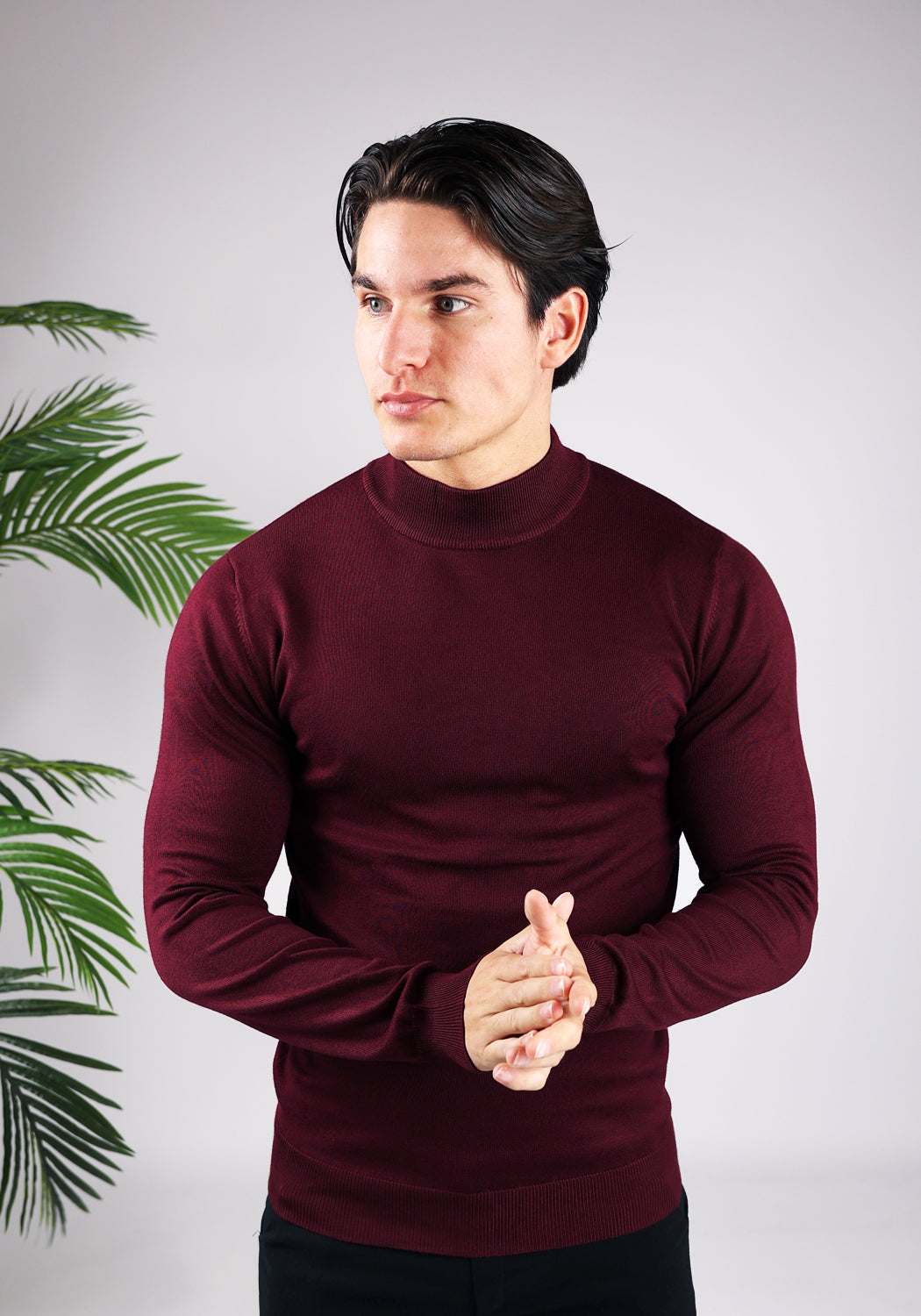 Cotton Turtleneck – Bordeaux