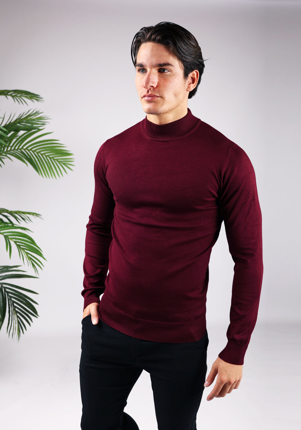 Cotton Turtleneck – Bordeaux