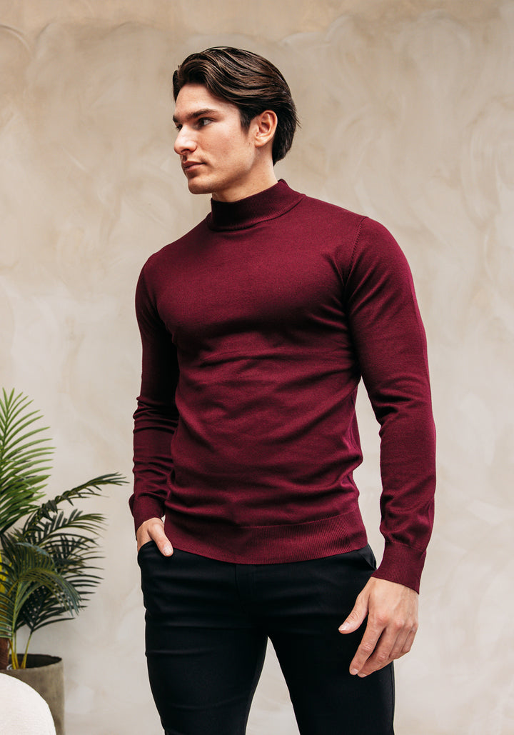 Cotton Turtleneck – Bordeaux