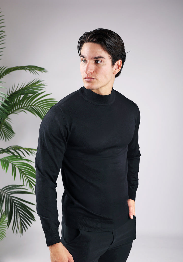 Cotton Turtleneck– Black