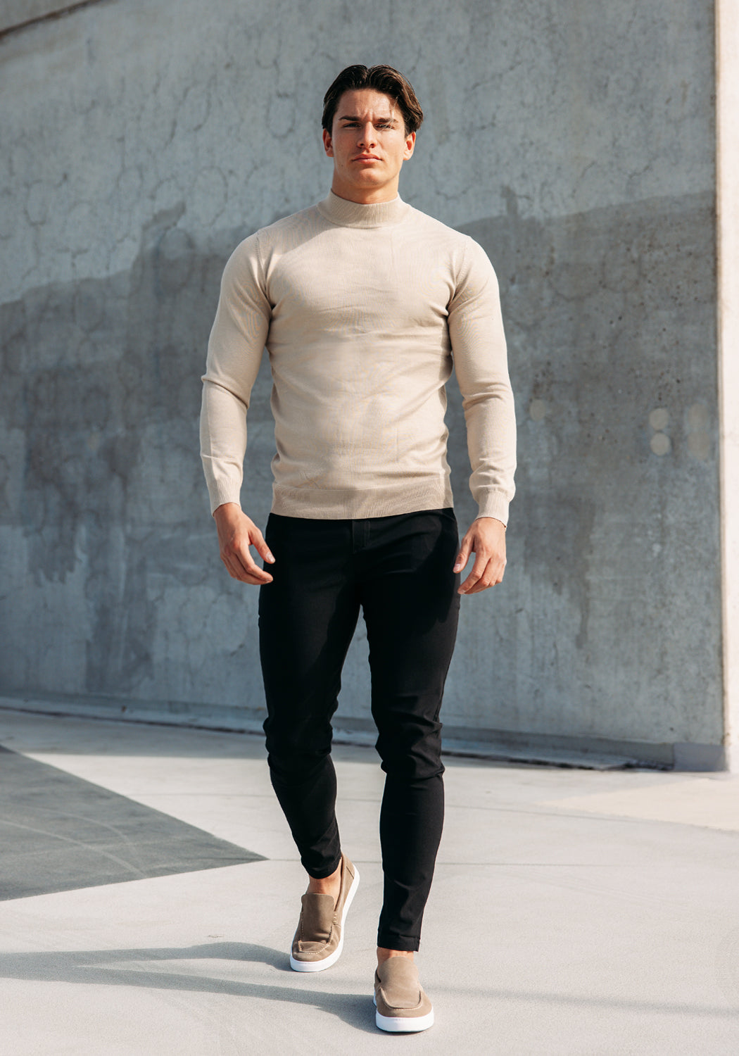 Cotton Turtleneck – Beige