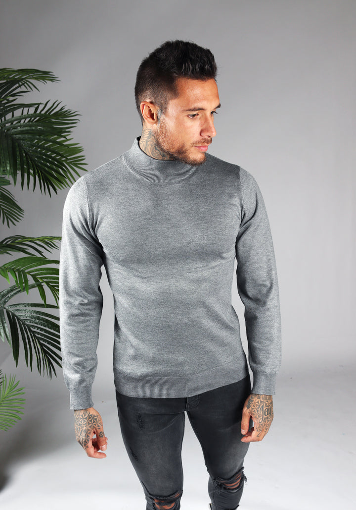 Cotton Turtleneck – Grey