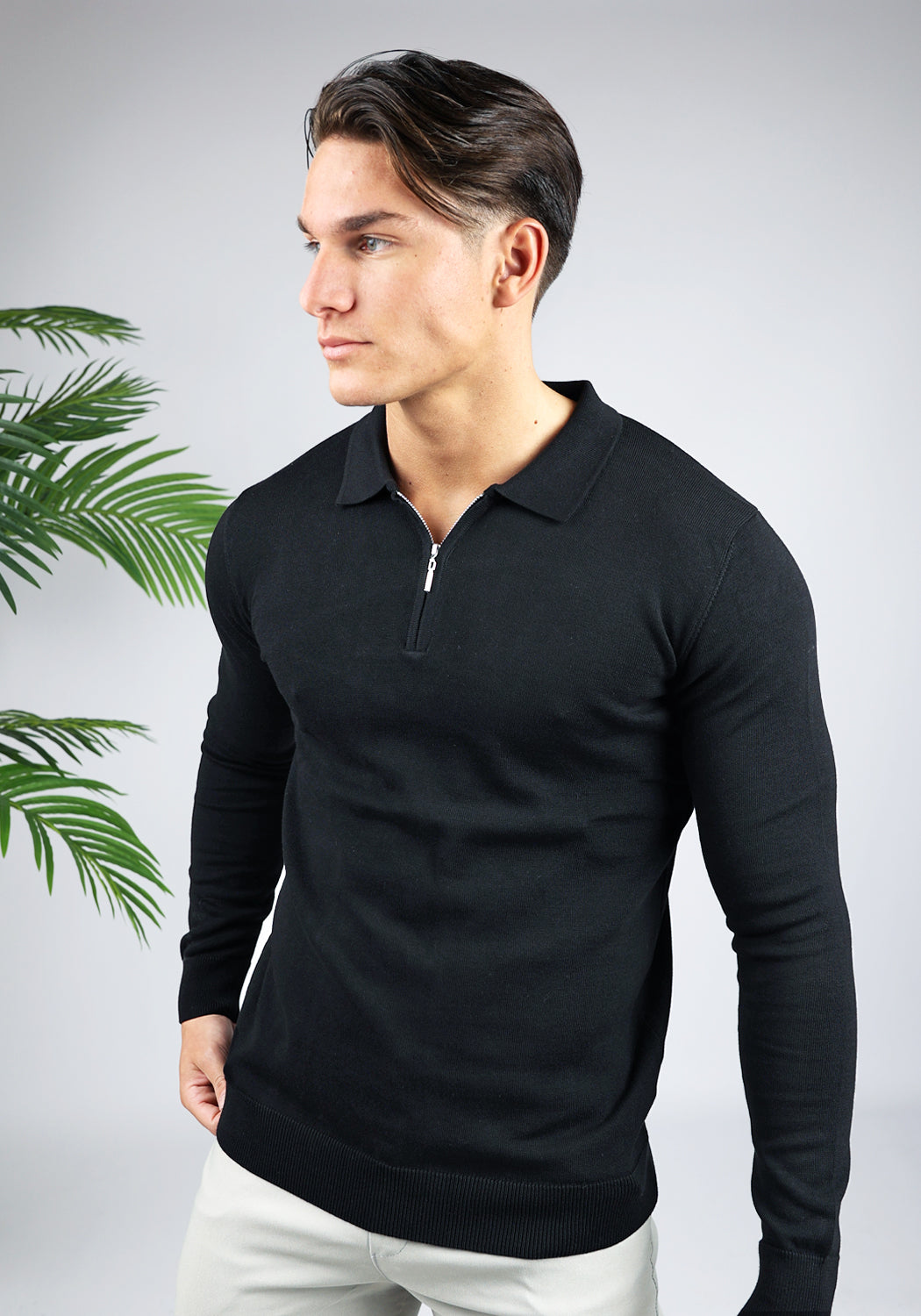 Longsleeve Polo – Black